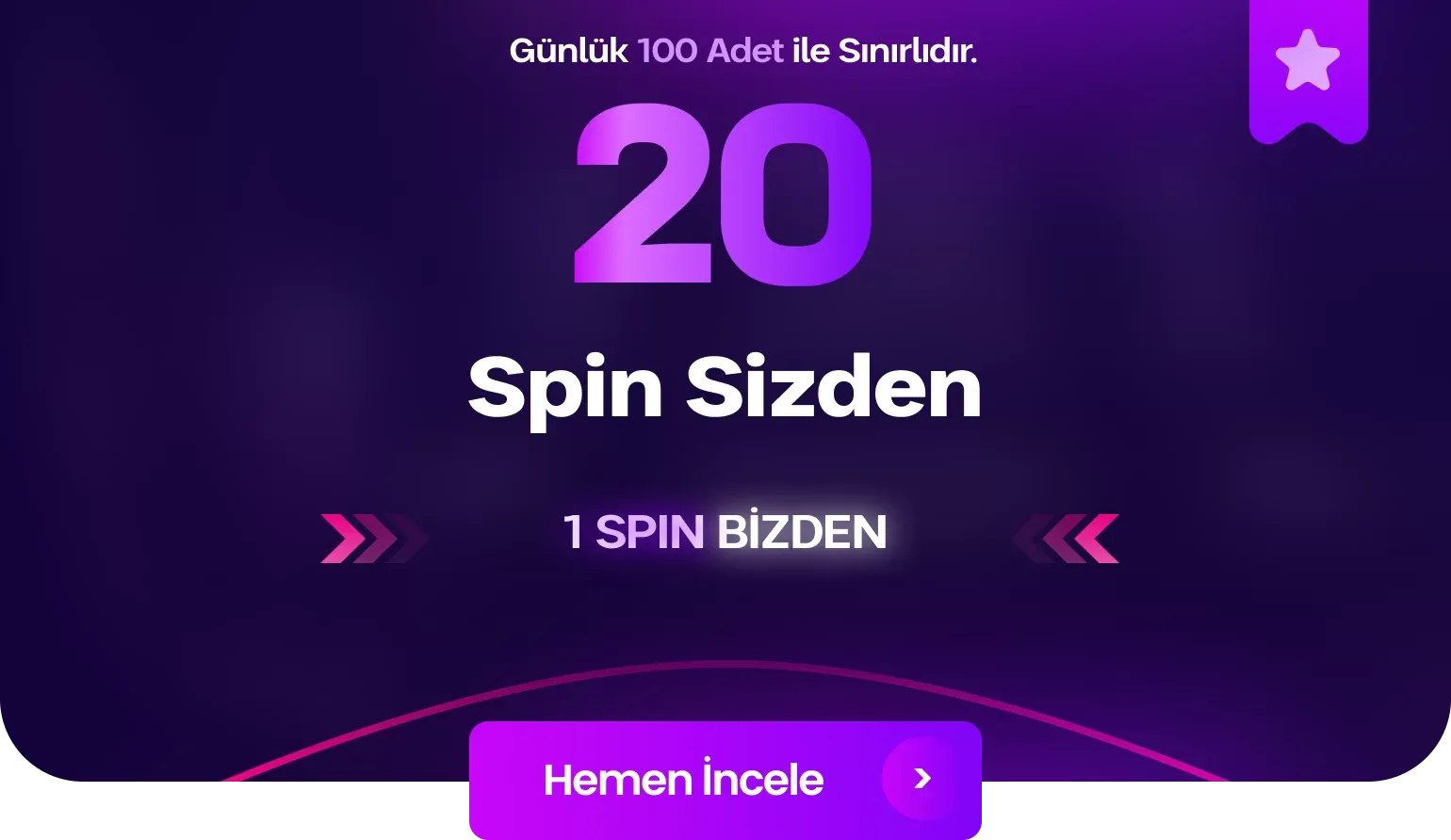 20 Spin Yap, 1 Free Spin Kazan!