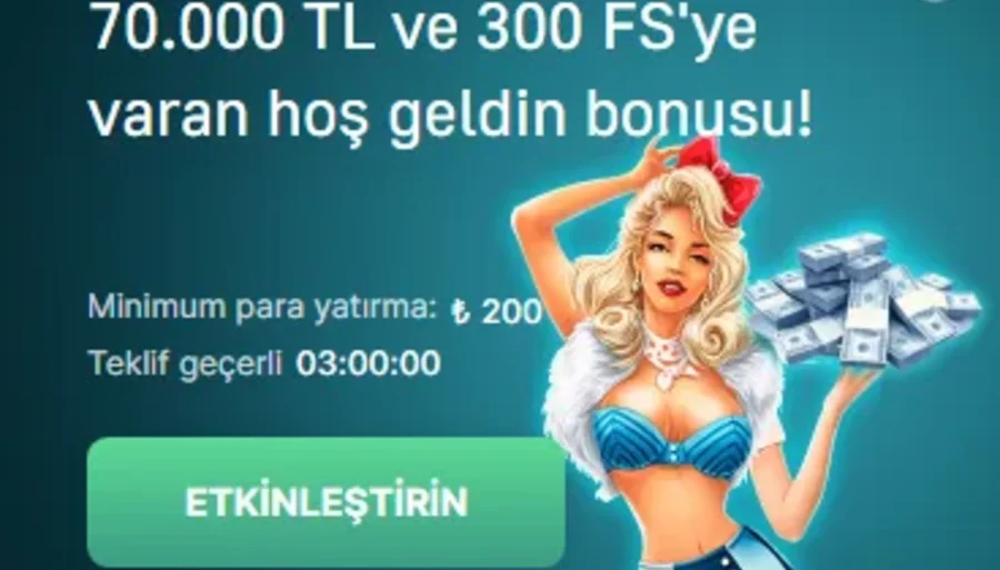 7slots 70.000 TL ve 300 FS'ye varan hoş geldin bonusu!