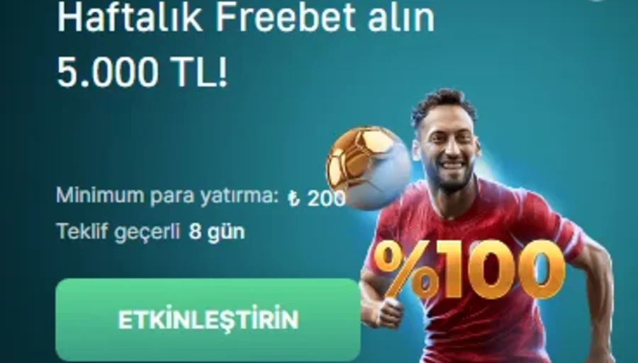 7slots Haftalık Freebet alın 5.000 TL!