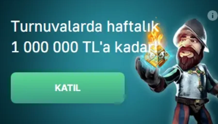 Turnuvalarda haftalık 1 000 000 TL'a kadar!