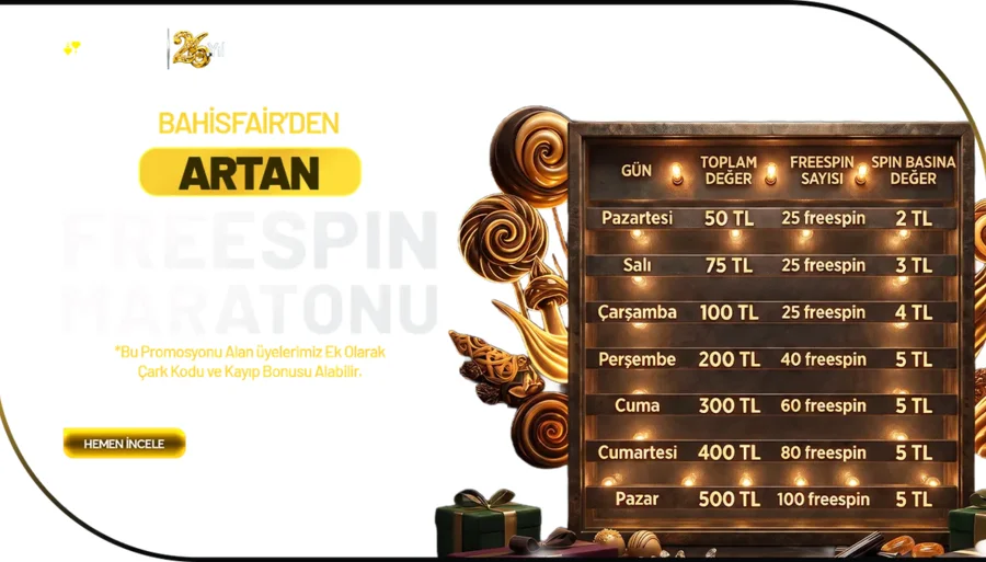Bahisfairden Artan Freespin Maratonu!