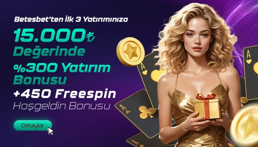 Betesbet %300 15.000 ₺ Yatırım Bonusu + 450 Freespin