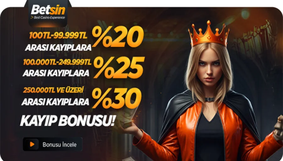 Betsin Kademeli %30 Anlık Kayıp Bonusu