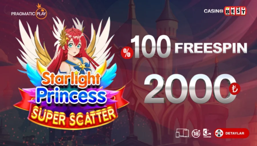 Casinobest Starlight Princess Super Scatter %100 2000 TL Freespin