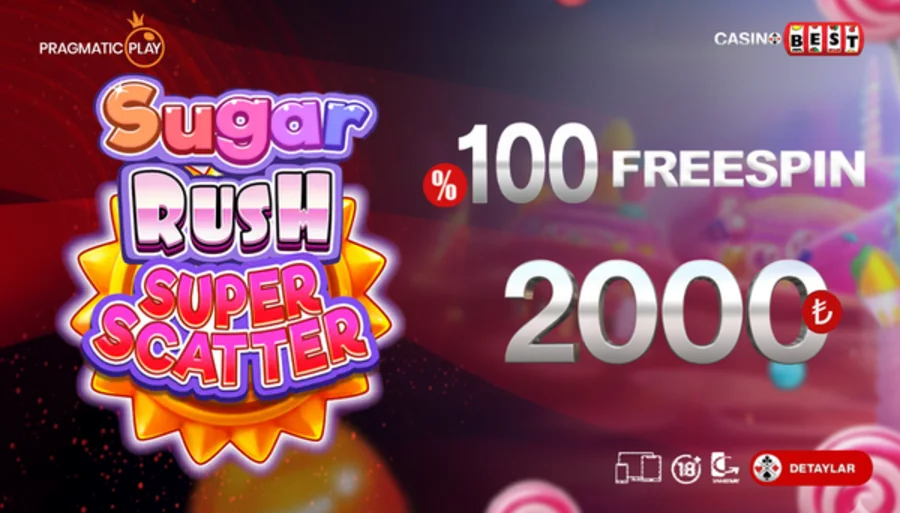 Casinobest Sugar Rush Super Scatter %100 2000 TL Freespin