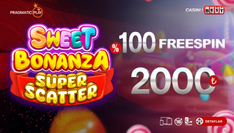 Casinobest Sweet Bonanza Super Scatter %100 2000 TL Freespin
