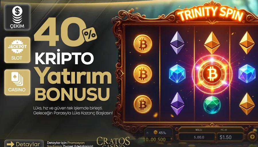 %40 Cratos Casino Kripto Yatırım Bonusu