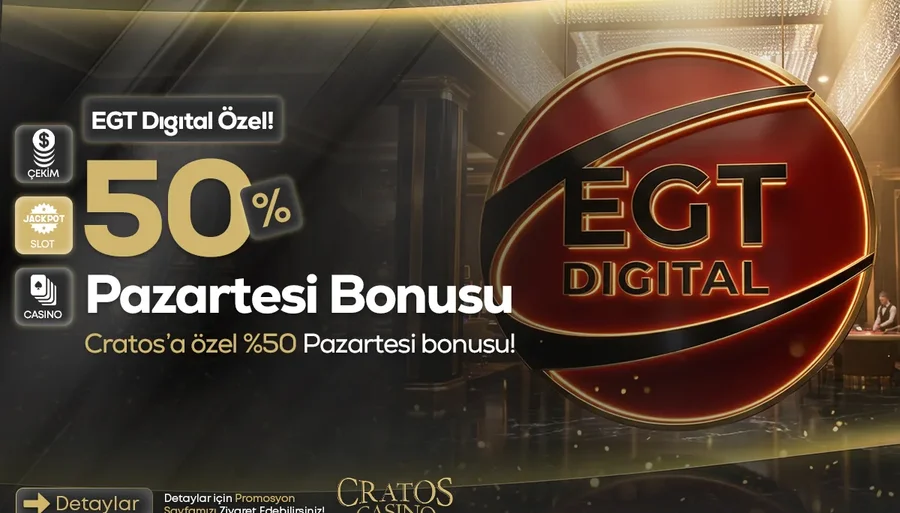 Cratoscasino Pazartesi %50 Casino Yatırım Bonusu - EGT Digital