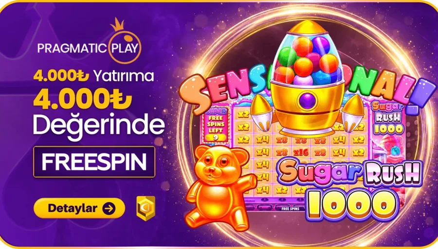 Sugar Rush 1000 / 4000 ₺ Değerinde Freespin