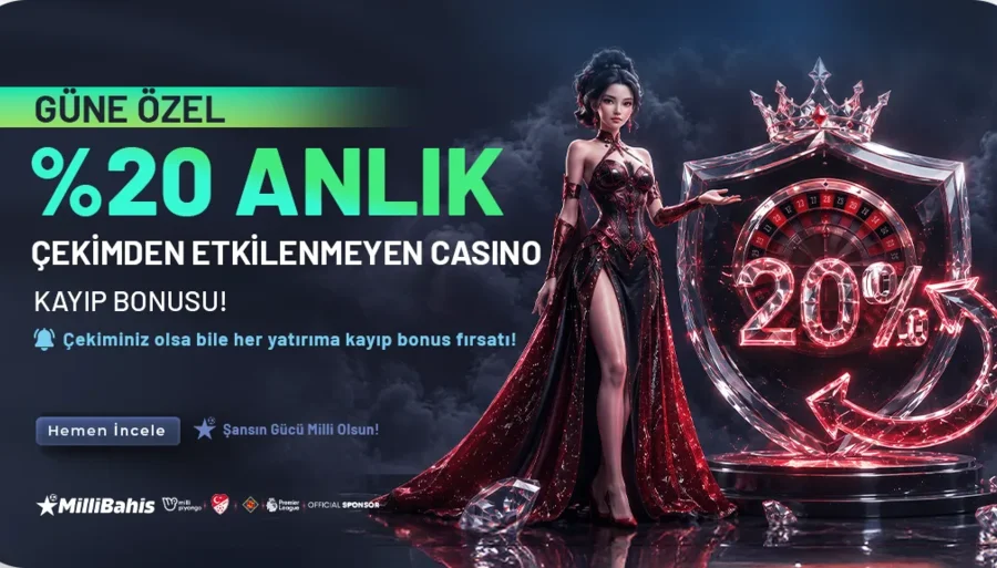 Millibahis Çekimden Etkilenmeyen %20 Anlık Casino Kayıp Bonusu
