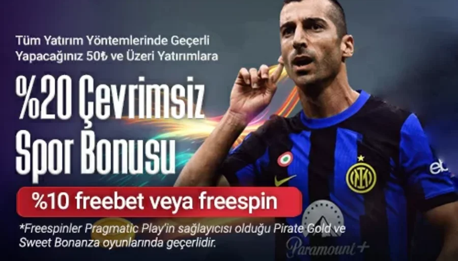 Spor Alanında %20 Çevrimsiz Bonus + %10 Freebet