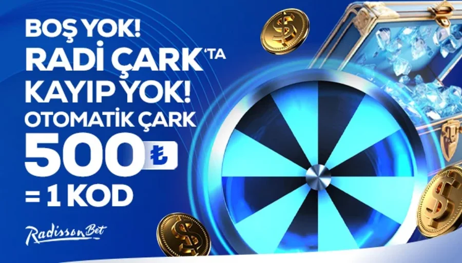 Radissonbet Radi Çark'ta Boş Yok (İlk Yatırıma Çark Kodu)