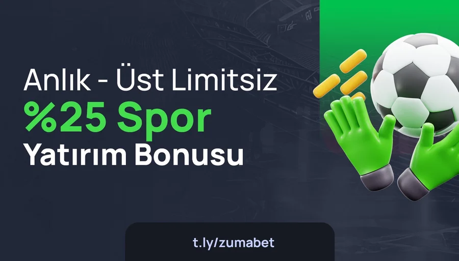 %25 Üst Limitsiz Spor Çevrimli Bonus
